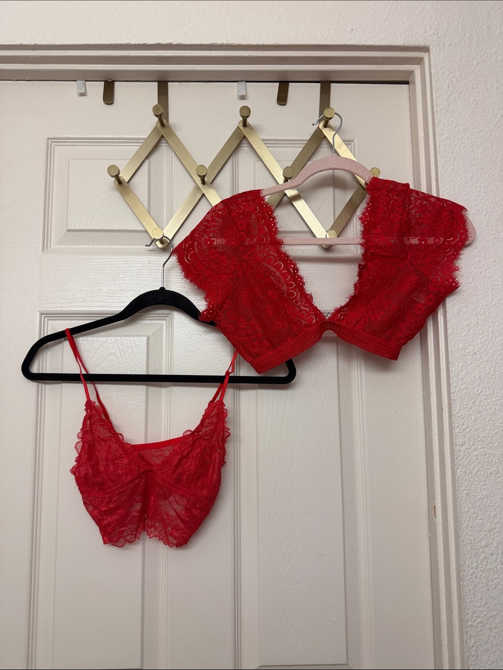 Free people Red Lace Bralette bundle